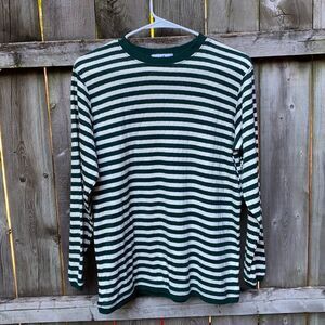 Green and white striped sweater sz. M